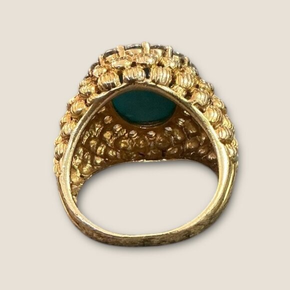 Vintage Signed 925 Turquoises Vermeil Gemstone Ring Size 6.5 - Picture 8 of 9